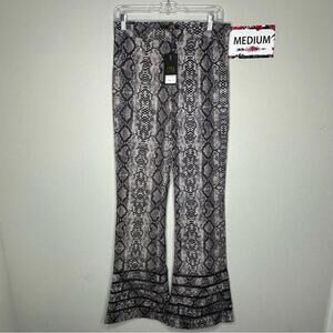 L&B Medium gray snake accent hem pants casual dress pants